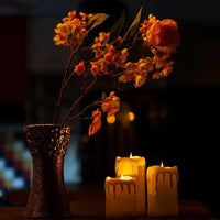 LED 3D Jumping Wick Pillar Candles | Dripping Wax Look