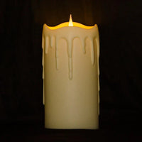 LED 3D Jumping Wick Pillar Candles | Dripping Wax Look