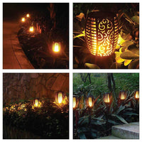 4x Solar Garden LED Torch Outdoor Flame Dancing Flickering Light Tiki - lamppure
