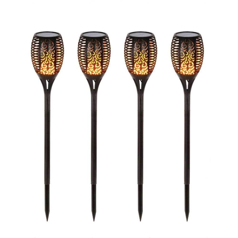 4x Solar Garden LED Torch Outdoor Flame Dancing Flickering Light Tiki - lamppure