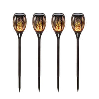 4x Solar Garden LED Torch Outdoor Flame Dancing Flickering Light Tiki - lamppure