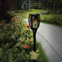 4x Solar Garden LED Torch Outdoor Flame Dancing Flickering Light Tiki - lamppure