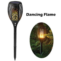 4x Solar Garden LED Torch Outdoor Flame Dancing Flickering Light Tiki - lamppure
