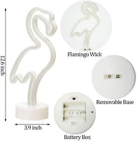 Flamingo Neon Sign Table Lamp | Battery & USB Operated