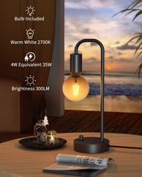 ONEWISH Industrial Table Lamp – Modern Minimalist Bedside Lighting