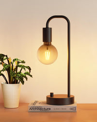 ONEWISH Industrial Table Lamp – Modern Minimalist Bedside Lighting