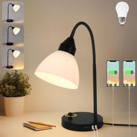 GDRKNP Desk Lamp – Stepless Dimmable Table Lamp with Dual USB Ports