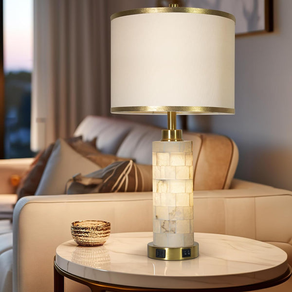 Elegant Alabaster Table Lamps – Set of 2