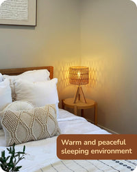 EDISHINE Small Table Lamp – W-Shaped Wave Natural Style