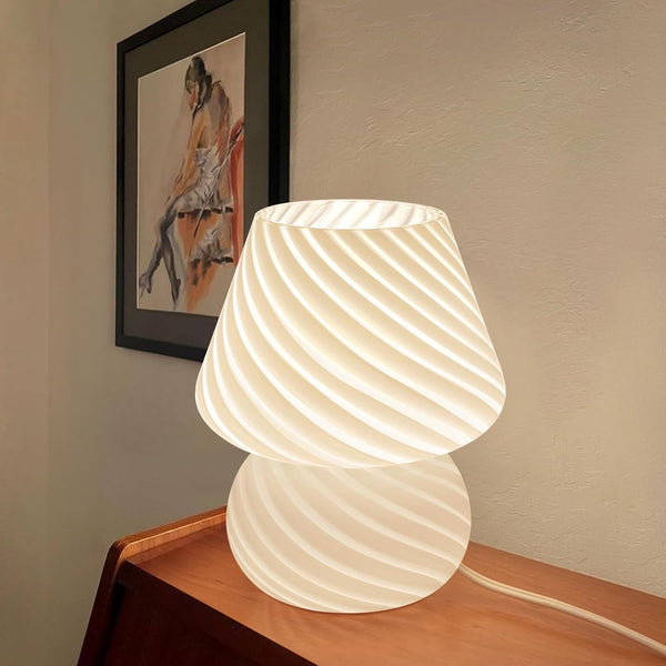 ONEWISH Mushroom Lamp – Vintage Glass Table Lamp