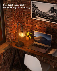 ONEWISH Industrial Table Lamp – Modern Minimalist Bedside Lighting