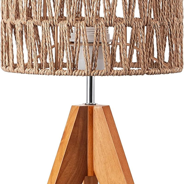 EDISHINE Small Table Lamp – W-Shaped Wave Natural Style