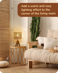 EDISHINE Small Table Lamp – W-Shaped Wave Natural Style