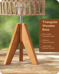 EDISHINE Small Table Lamp – W-Shaped Wave Natural Style