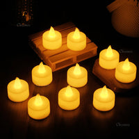 LED Tea Light Candles | Flickering Amber Yellow