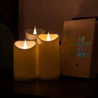 LED 3D Jumping Wick Pillar Candles | Size 5" to 7"