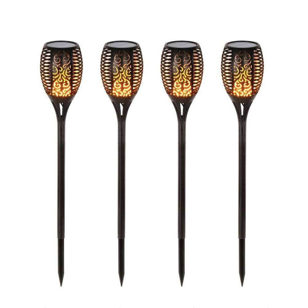 4x Solar Garden LED Torch Outdoor Flame Dancing Flickering Light Tiki
