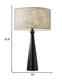 Black Metal Tapered Base Table Lamp - lamppure