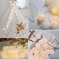 Cotton Ball String Lights - Pastel Colors