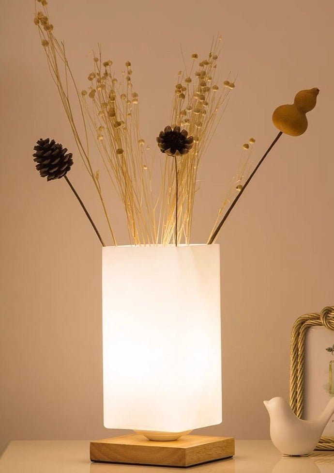Dimmable Flower Vase Beside Decorative Table Lamp for Rustic Home - lamppure