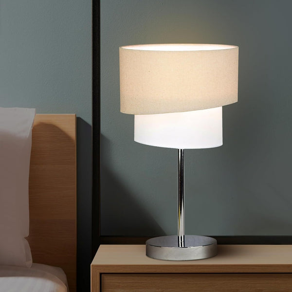 Modern Fabric Shade Table Lamp Grey