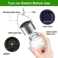 Solar Hanging Globe Lights Waterproof Cold White 24 Pack - lamppure