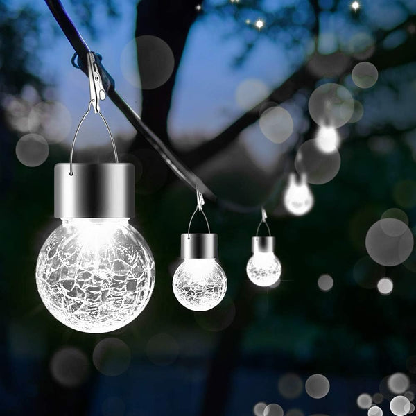 Solar Hanging Globe Lights Waterproof Cold White 24 Pack - lamppure